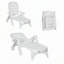 Chaises longues de patio ajustables, chaise longue de piscine moderne en polypropylène blanc