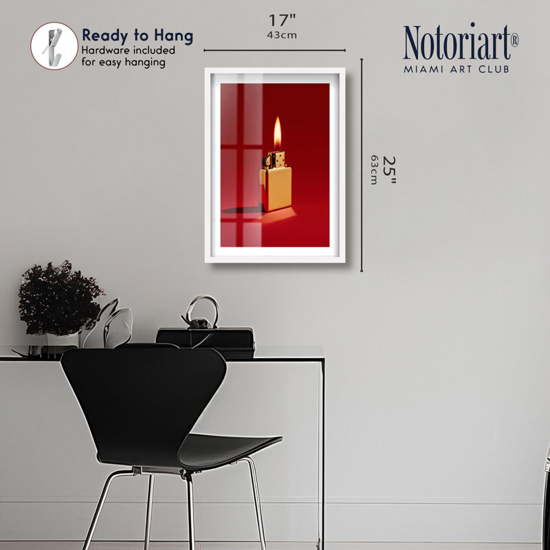 Décoration murale Ruby Flame II Shadowbox Print par Notoriart, cadre blanc, 17 x 25, Cadre blanc, H 25 po x l 17 po