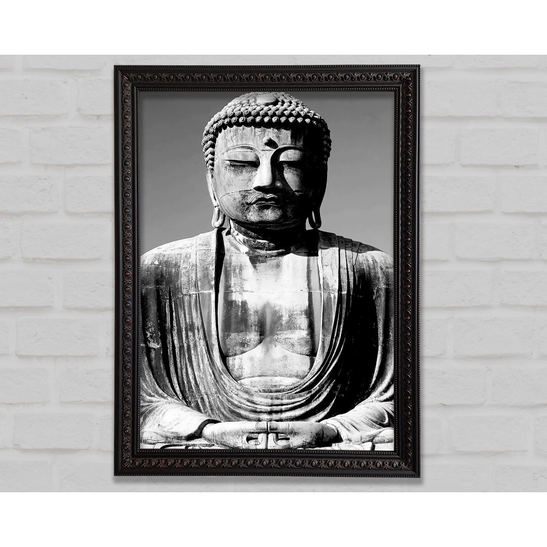 Peaceful Buddha Silver N Silver - Einzelner Bilderrahmen Kunstdrucke