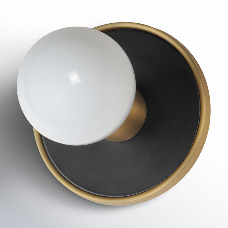 Rocha Dimmable Bath Sconce, No, Black/Natural Aged Brass