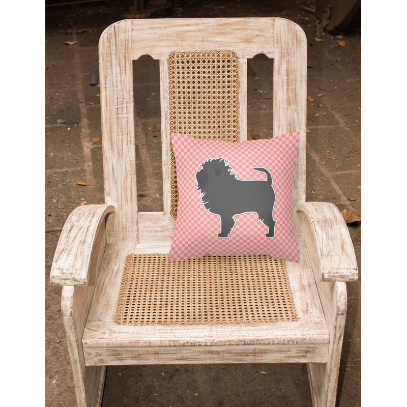Coussin décoratif intérieur/extérieur affenpinscher, H 18 po x l 18 po x P 3 po, Rose