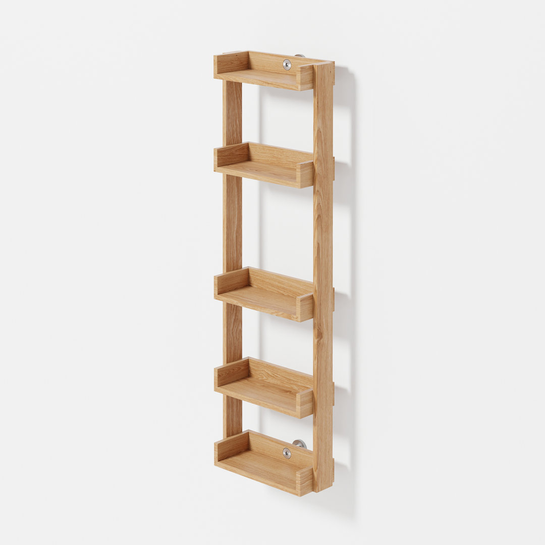 Demasky 5 Piece Oak Solid Wood Tiered Shelf
