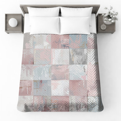 Couvre-lit matelassé en patchwork pastel abstrait toutes tailles