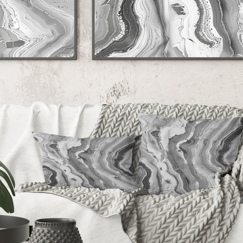 Marble Throw Pillow, 18"H x 18"W