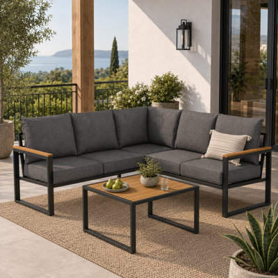 Ensemble de canapé modulaire en métal gris
