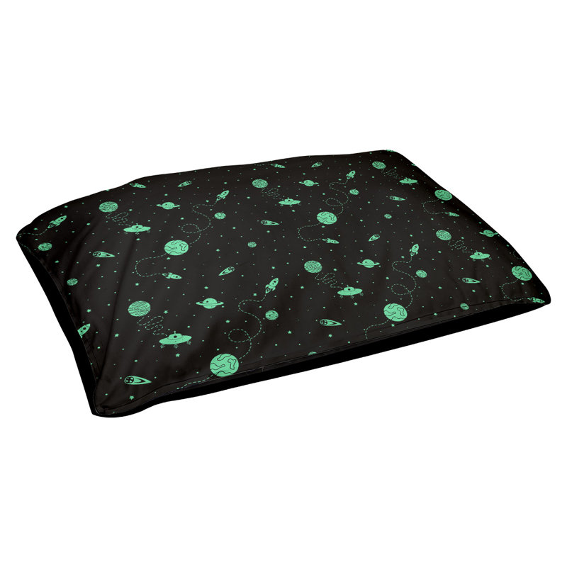 Coussin extérieur pour chien extérieur space Byrge, Très grand (l 52 po x P 42 po x H 17 po), Noir / Vert