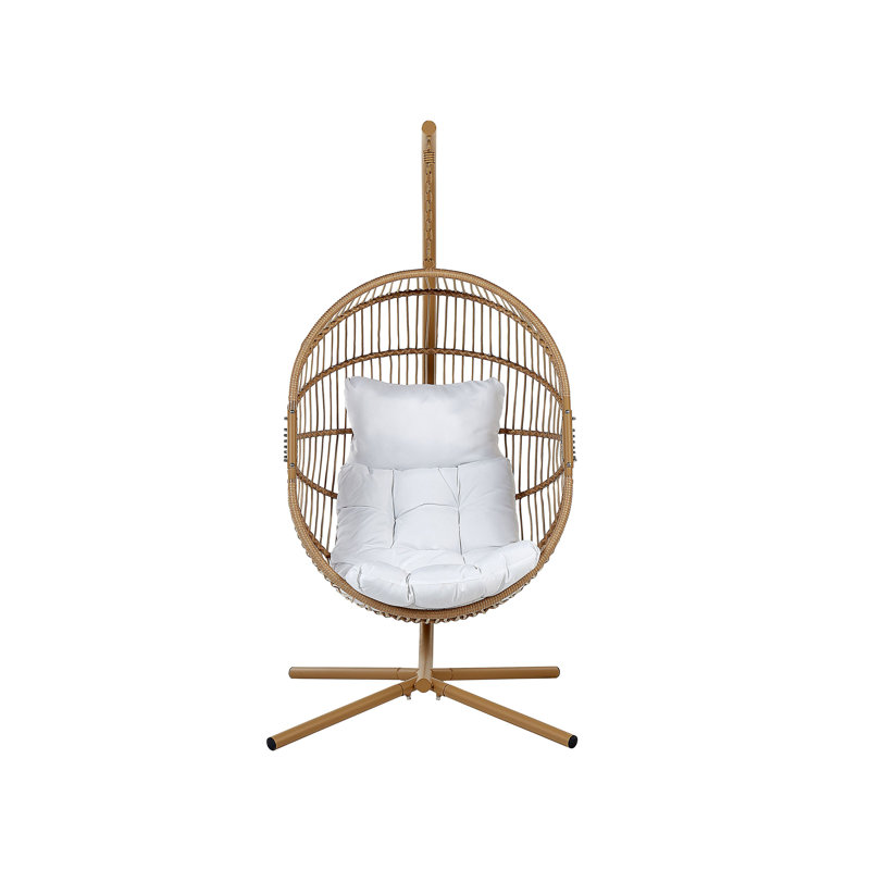 Hotevilla-Bacavi Porch Swing with Canopy, Beige, White