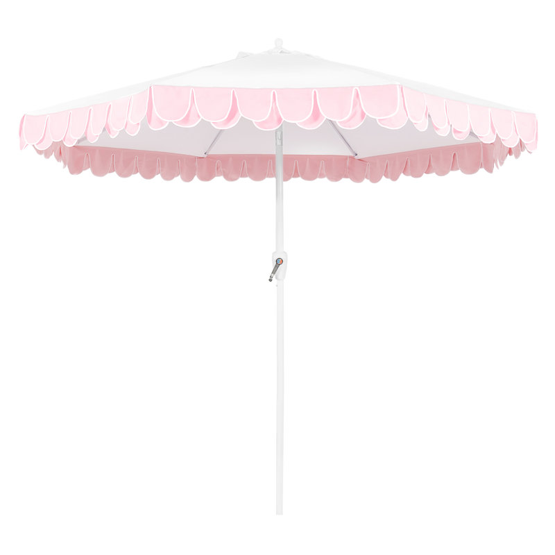 Parasol Adahir 108 avec contrepoids inclus, Blanc, Rose