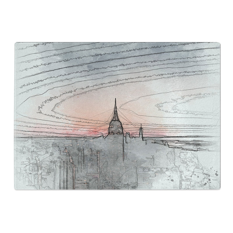 Tempered Glass the Empire Stae in New York Chopping Board, 28.5 cm x 39 cm