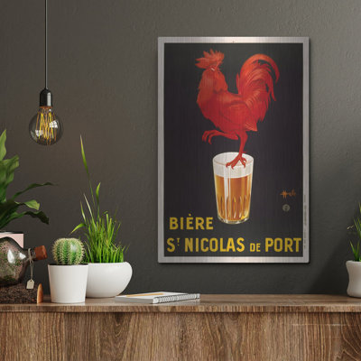 «Biere St. Nicolas» par Vintage Posters, art mural en métal, 12 po x 16 po