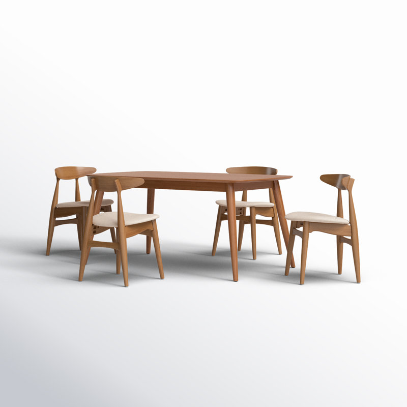 Ensemble de salle à manger 5 pièces Gallman, H 29,33 po x L 59,06 po x l 35,44 po, Beige, Naturel