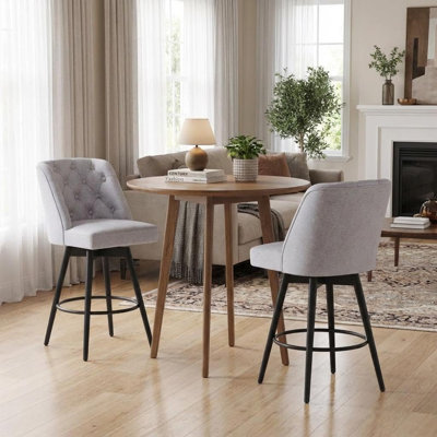 Swivel Bar Stools with Backs,26" Counter Height Bar Stools Set of 2,Modern Kitchen Island Chairs for Kitchen Island, Home Bar