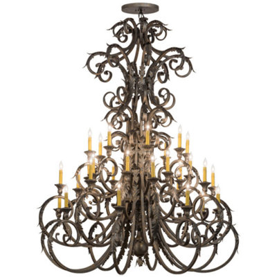 Lustre étagé de style bougie 32 lumières Serratina