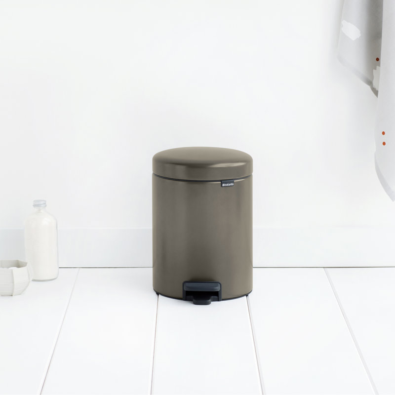 Brabantia NewIcon Soft Closing 3 Litre Pedal Bin, Platinum