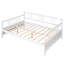 Lit de jour blanc avec pieds de soutien sécurisés, conception polyvalente pour la chambre à coucher et le salon, rangement supplémentaire en blanc, structure stable, pour installation