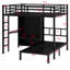 Lit superposé en métal avec bureau pliant, garde-robe à DEL