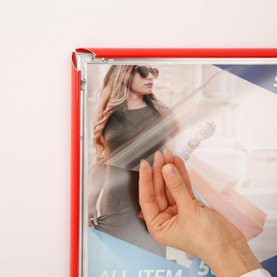 M&T Displays Snap Poster Frame, Aluminum Profile Size, Front Loading, Wall Mounting, Photo, Picture, Document, Certificate, Sign Holder