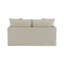 Tissu avec motif Upendo, causeuse beige Yakety Yak et lin beige avec 2 coussins décoratifs