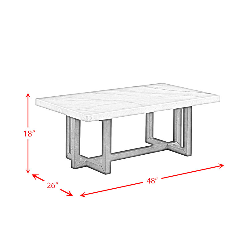 2PC Occasional Marble Table Set In White