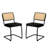 Tristen Rattan and Fabric Upholstered Dining Chairs-124083195-124083197