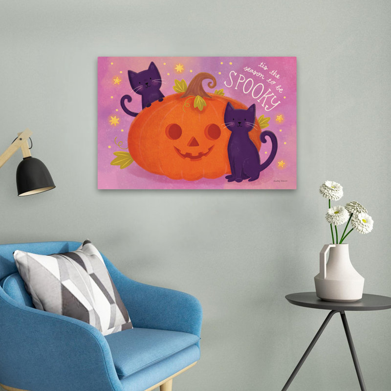 Spooky Pals II - chats, Halloween, art de citrouille orange, H 16 po x l 24 po