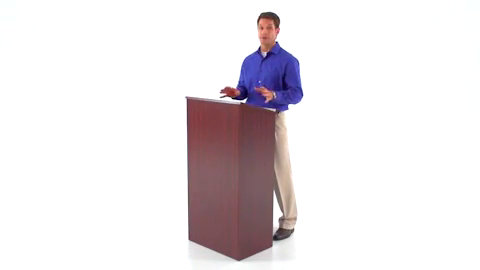 Oak Wood Stand-Up Lectern with Adjustable Shelf