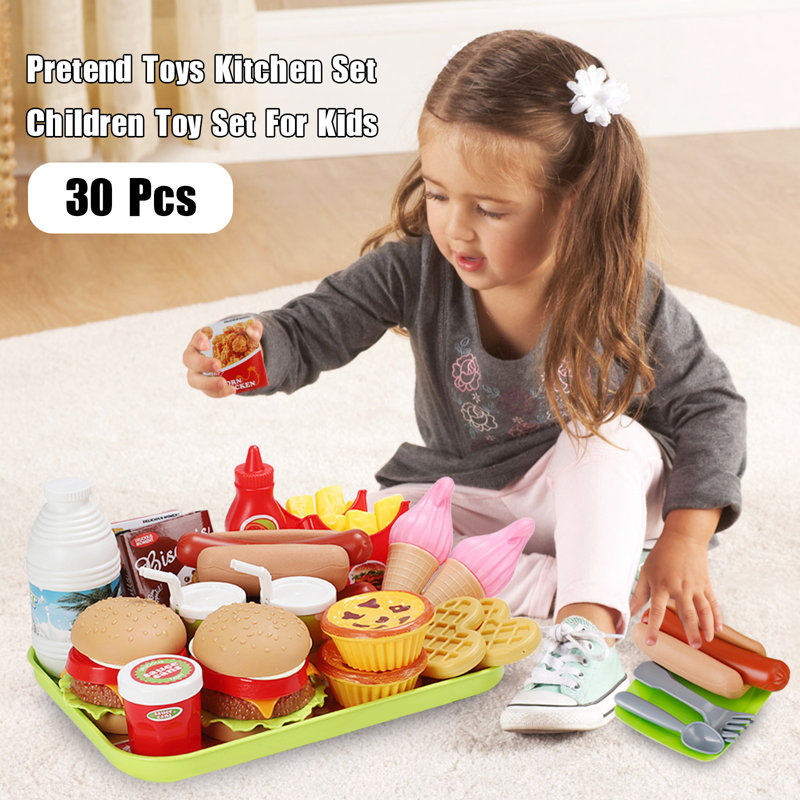 Hamburger French Fries Pretend Food Toys Gift For Kid