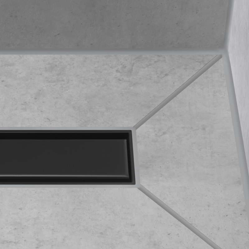 Hansgrohe RainDrain Match Trim Zero/ Tile 47 1/4" with Height Adjustable Frame, Matte Black