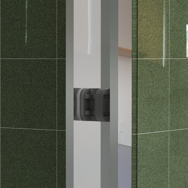 60" Wide And 70" High Aluminum Frame Bypass Bathroom Sliding Door With Double Handle As Towel Rail, - Crash Angle, Mute Rollers, Easy To Install 56 Adjustable Width 8Mm & Tempered Glass, Stainless