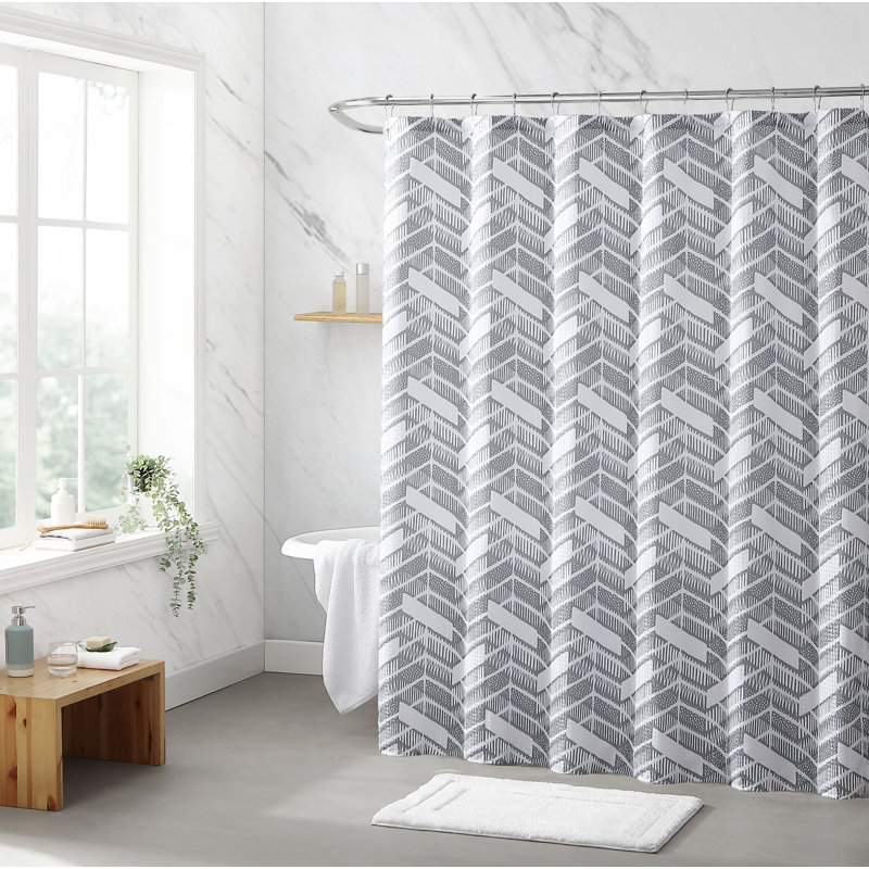 Rideau de douche simple à chevrons, Gris
