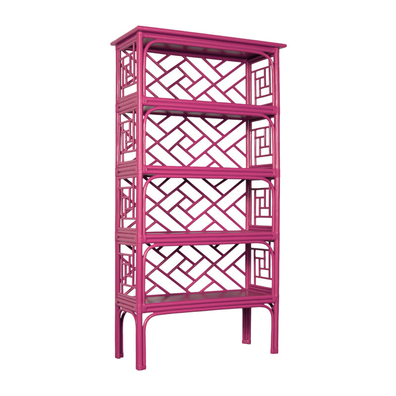 Chippendale Bookcase, Hot Pink