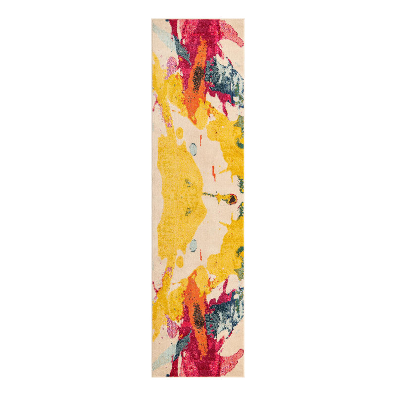 Eddins Washable Abstract Indoor Rug, Runner 2'7" x 10'