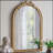 23.6" x 37.3" Baroque Style Gold Arch Mirror
