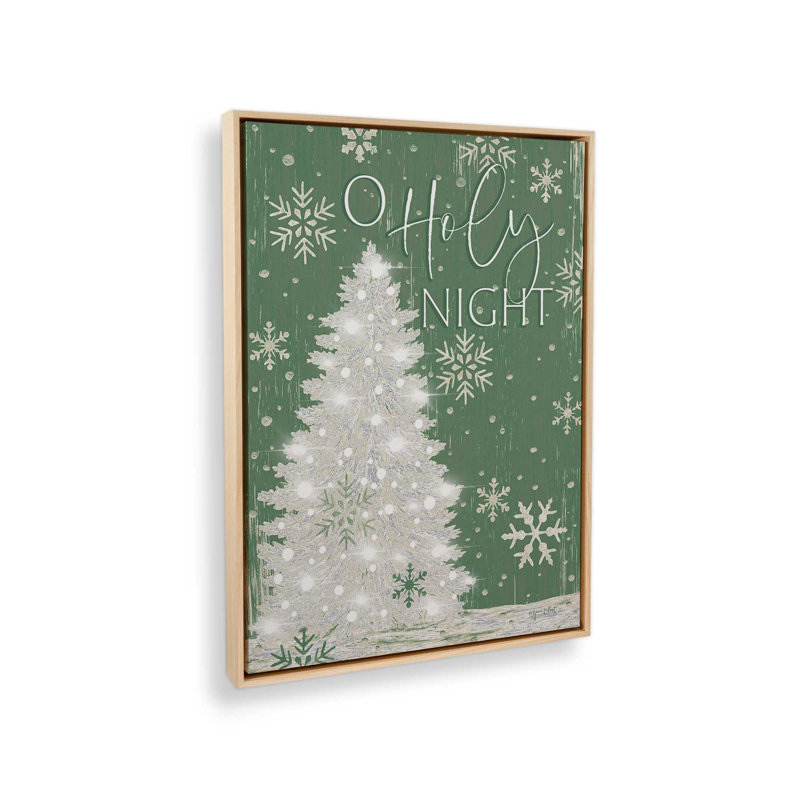 «O Sainte nuit, arbre de Noël» par Annie Lapoint, reproduction d'art, Toile avec cadre, Tanné, L 36 x H 48