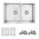 Builder STYLISH 28 inch Double Bowl 60/40 Reversible Undermount Steel Kitchen Sink with Grids and Strainers