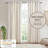 Imani 100% Cotton Printed Boho Single Curtain Panel with Tufted Chenille Stripe and Lining-341255939-313730713