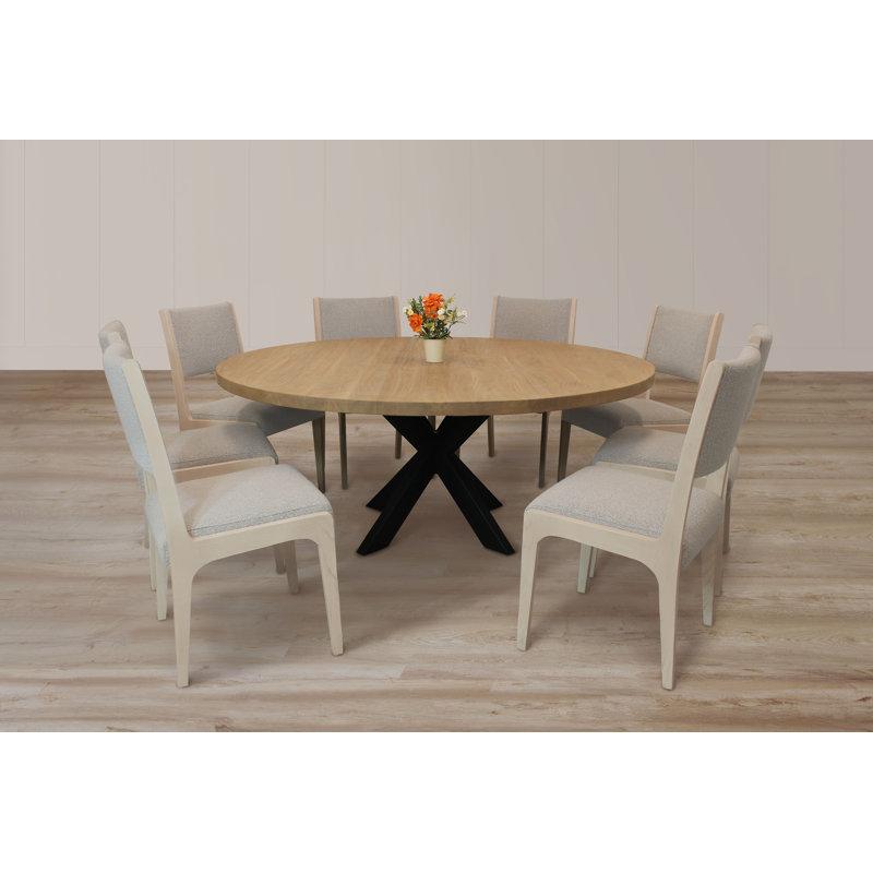 Ensemble de salle à manger 9 pièces 72 po avec 8 chaises en frêne Logan