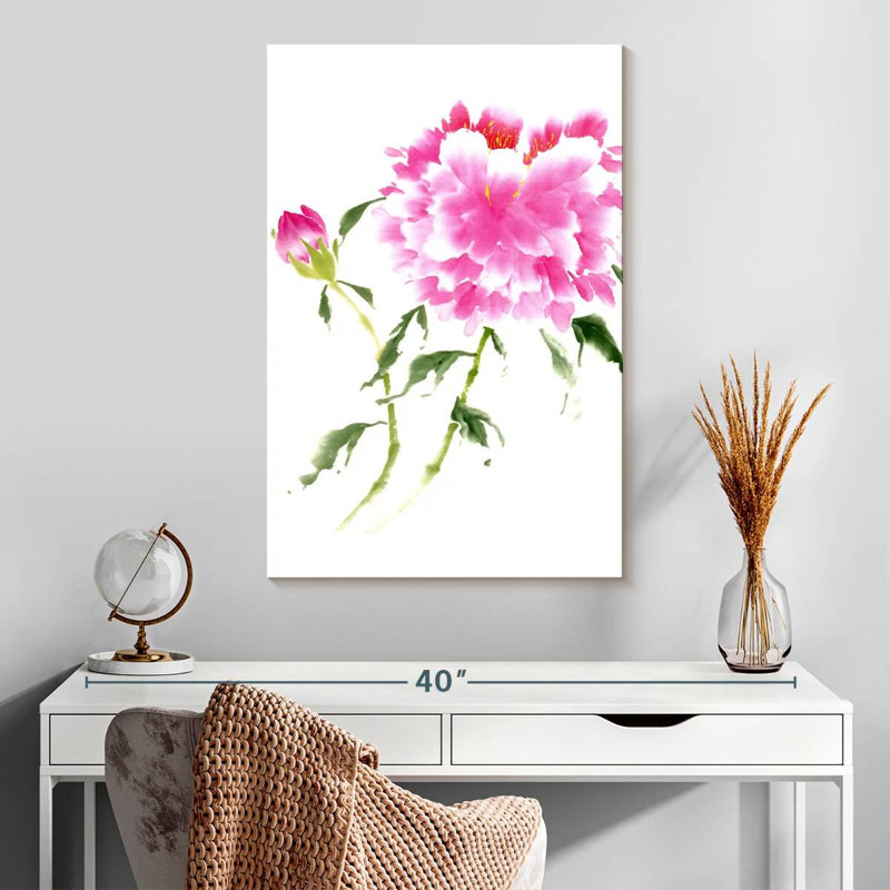 Pivoines Harnek en rose II, H 30 po x l 20 po