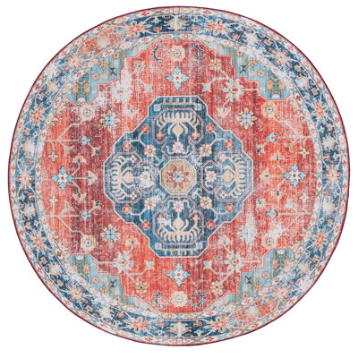 Tapis bleu / rouille Danna Performance