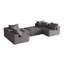 Ensemble de canapé modulaire modulaire en forme de L de 132 po avec 6 coussins-2104211657