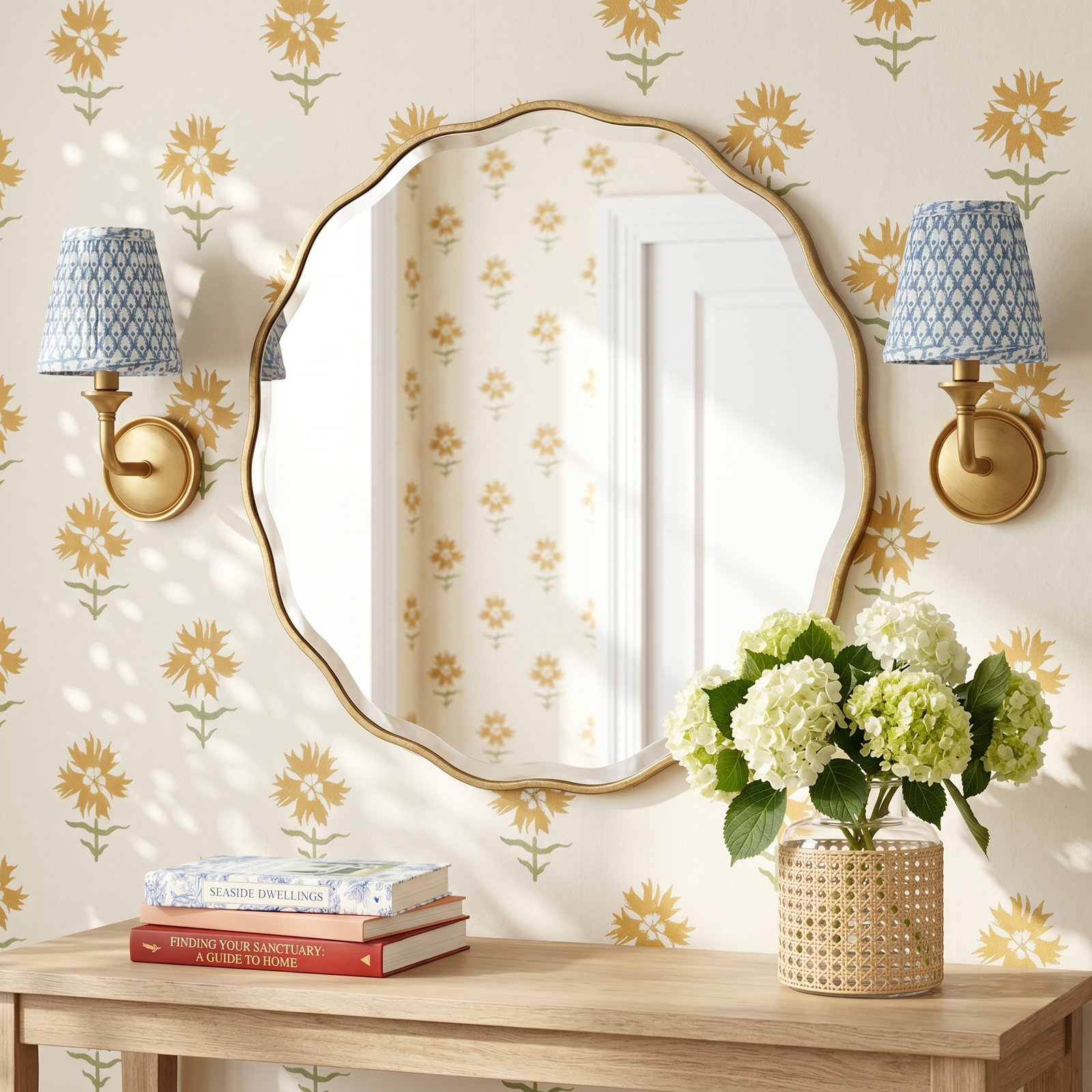 Wilmot 42" Beveled Accent Mirror, Aged Gold