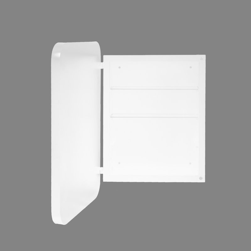 Recessed Bathroom Mirror Cabinet With Adjustable Shelf - 16X24 Inch, White Metal Frame, Modern Framed Adjustable, Contemporary Style