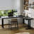 Black L-Shaped Solid Wood desks-108213431-108213429