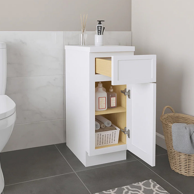 12'' Bathroom Vanity Base Only, White