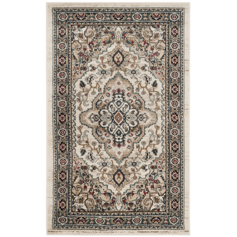 Lyndhurst Oriental Area Rug In Cream / Beige, Rectangle 122 x 183 cm