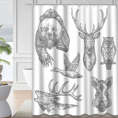 Rideau de douche à 12 crochets Wild Animal