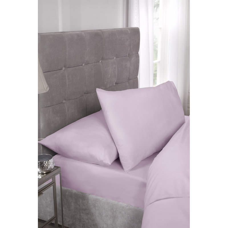 Percale Cotton Blend Percale Fitted Sheet, Kingsize, Lilac