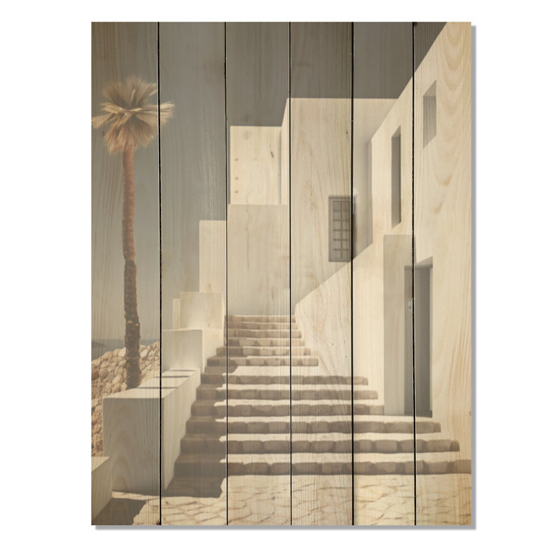 «Beach House Wall Horizon - Coastal Beach», art mural sur bois de pin naturel, H 32 po x l 24 po
