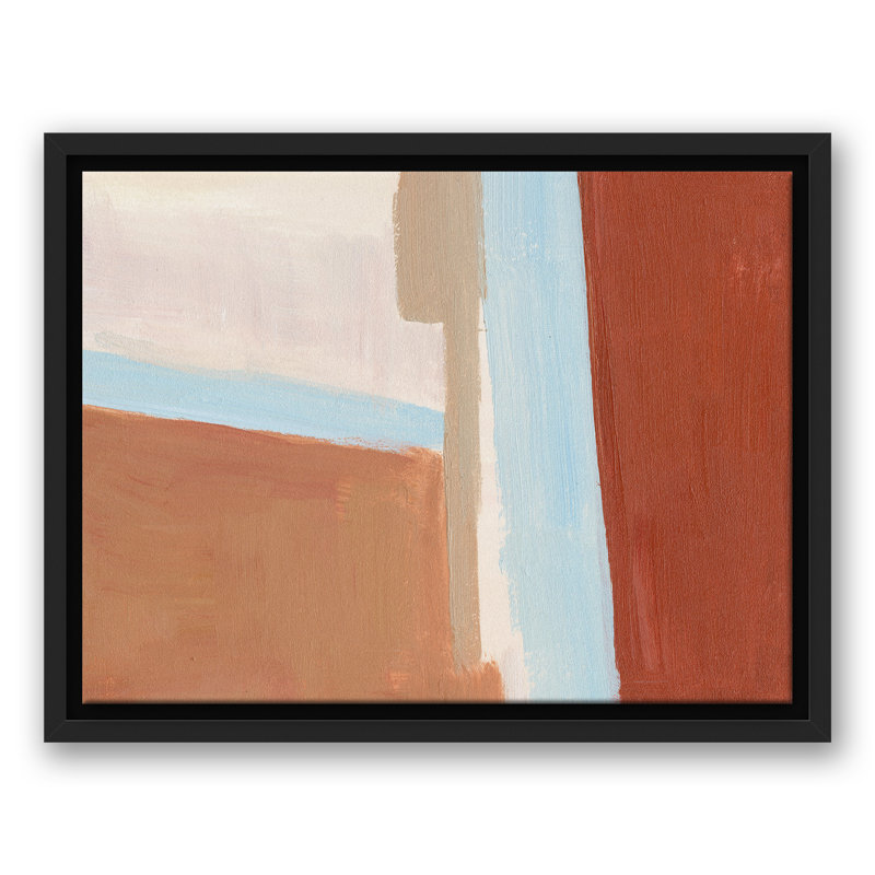 Toile flottante chaude et abstraite encadrée, H 13,75 po x l 17,75 po x P 1,75 po, Cadre flottant noir