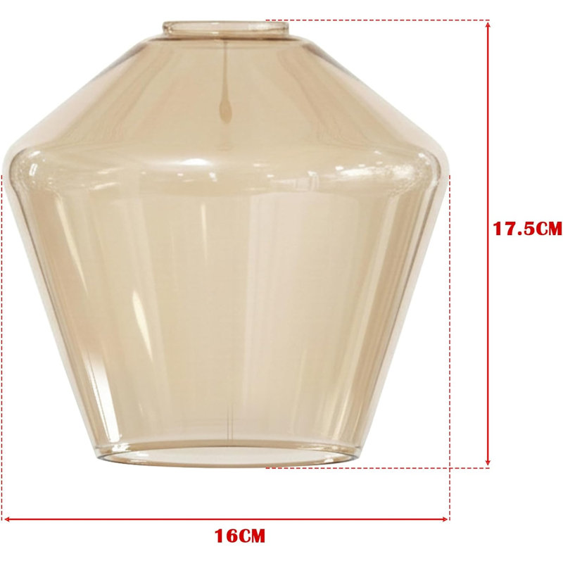 17.5cm H Glass Novelty Lamp Shade in Amber